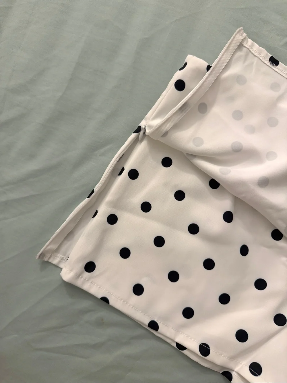 Polka Dot High-Waist Women’s Shorts - Black on White - Picture 3 of 3